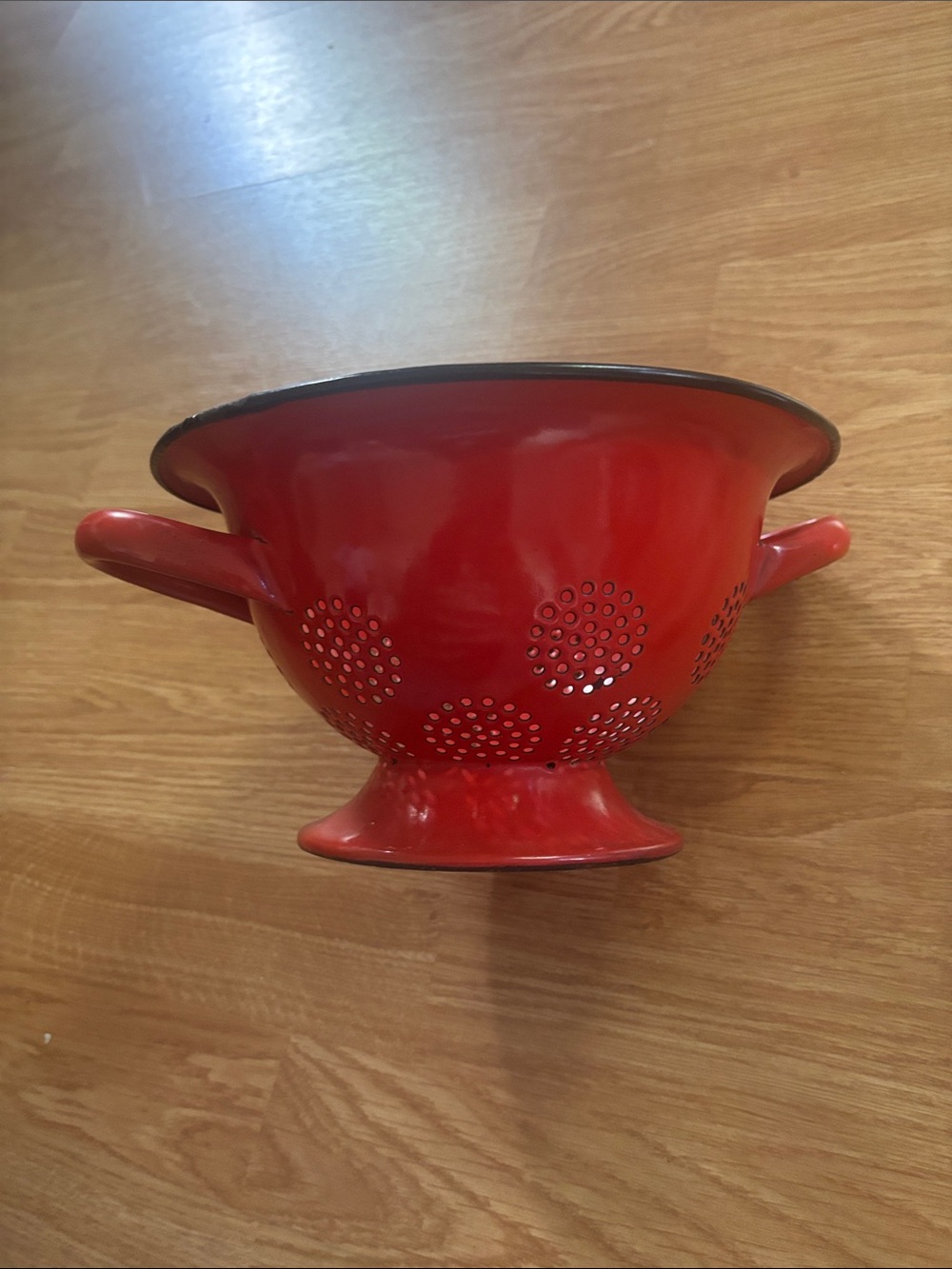 Vintage Red Colander - Classic Kitchen Strainer